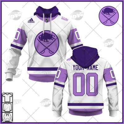 Personalized NHL Jersey Buffalo Sabres White/Purple Hockey Fights Cancer Primegreen Custom Jersey - OldSchoolThings - Personalize Your Own New & Retro Sports Jerseys, Hoodies, T Shirts
