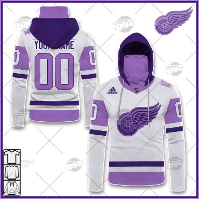 Personalized NHL Jersey Detroit Red Wings White/Purple Hockey Fights Cancer Primegreen Custom Jersey - OldSchoolThings - Personalize Your Own New & Retro Sports Jerseys, Hoodies, T Shirts