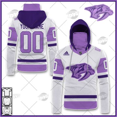 Personalized NHL Jersey Nashville Predators White/Purple Hockey Fights Cancer Primegreen Custom Jersey - OldSchoolThings - Personalize Your Own New & Retro Sports Jerseys, Hoodies, T Shirts