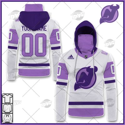 Personalized NHL Jersey New Jersey Devils White/Purple Hockey Fights Cancer Primegreen Custom Jersey - OldSchoolThings - Personalize Your Own New & Retro Sports Jerseys, Hoodies, T Shirts