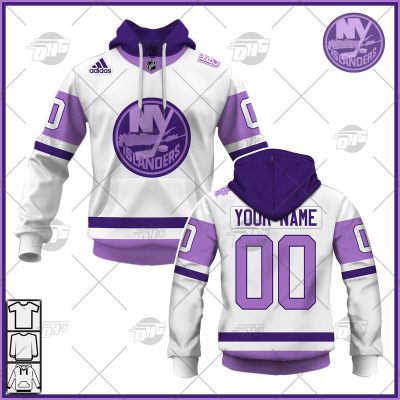 Personalized NHL Jersey New York Islanders White/Purple Hockey Fights Cancer Primegreen Custom Jersey - OldSchoolThings - Personalize Your Own New & Retro Sports Jerseys, Hoodies, T Shirts