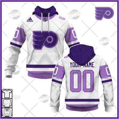 Personalized NHL Jersey Philadelphia Flyers White/Purple Hockey Fights Cancer Primegreen Custom Jersey - OldSchoolThings - Personalize Your Own New & Retro Sports Jerseys, Hoodies, T Shirts