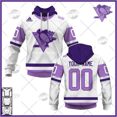 Personalized NHL Jersey Pittsburgh Penguins White/Purple Hockey Fights Cancer Primegreen Custom Jersey - OldSchoolThings - Personalize Your Own New & Retro Sports Jerseys, Hoodies, T Shirts