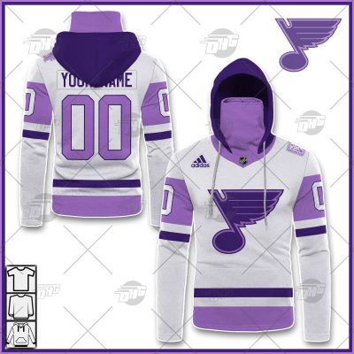 Personalized NHL Jersey St. Louis Blues White/Purple Hockey Fights Cancer Primegreen Custom Jersey - OldSchoolThings - Personalize Your Own New & Retro Sports Jerseys, Hoodies, T Shirts