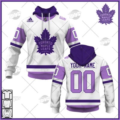 Personalized NHL Jersey Toronto Maple Leafs White/Purple Hockey Fights Cancer Primegreen Custom Jersey - OldSchoolThings - Personalize Your Own New & Retro Sports Jerseys, Hoodies, T Shirts