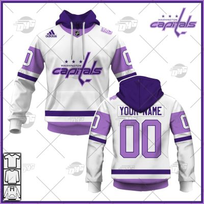Personalized NHL Jersey Washington Capitals White/Purple Hockey Fights Cancer Primegreen Custom Jersey - OldSchoolThings - Personalize Your Own New & Retro Sports Jerseys, Hoodies, T Shirts