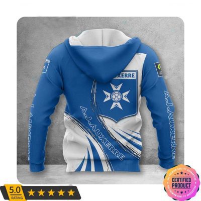 AJ Auxerre White Blue Pullover Hoodie