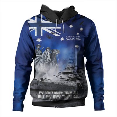 Australia Hoodie Remember All The Battles Fought Blue