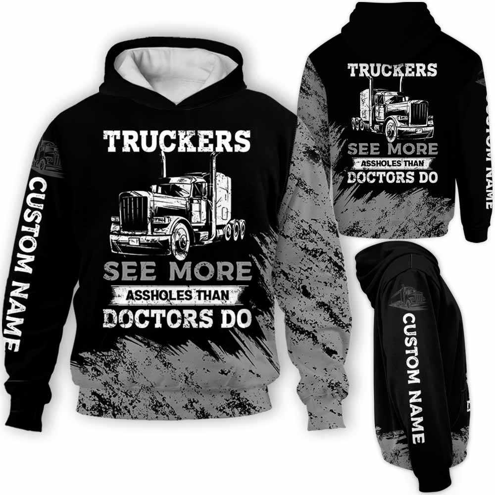 Car Lover - Truck Driver See More Than Doctors Custom Name Pullover Hoodie Car Lover - Truck Driver See More Than Doctors Custom Name Pullover Hoodie