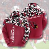 NFL Arizona Cardinals Red Black White Camo Pullover Hoodie
