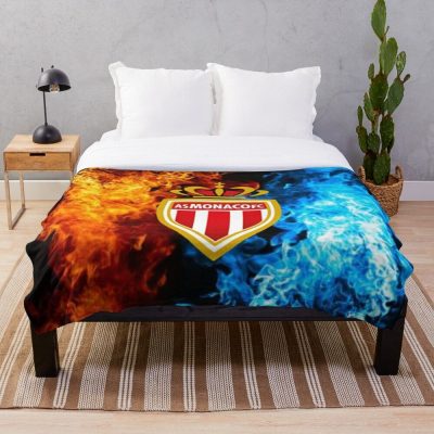 AS Monaco Blue Flame And Orange Fleece Blanket