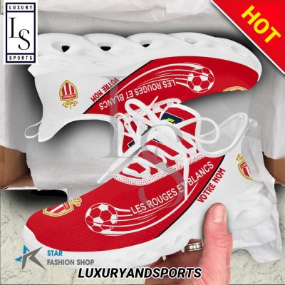 AS Monaco Custom Name White Red Max Soul Shoes
