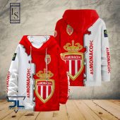AS Monaco White Red Pullover Hoodie V1