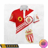 AS Monaco Ligue 1 White Red Polo Shirt