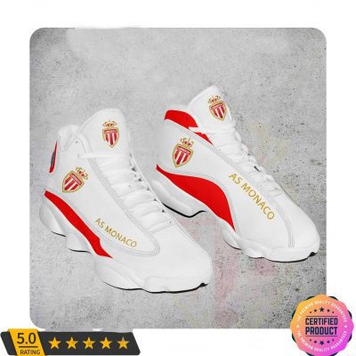 AS Monaco White Red Air Jordan 13 Shoes