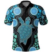 Australia Polo Shirt - Aboriginal Art Color Turtle Inspired