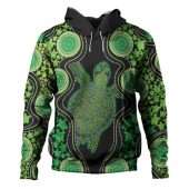 Australia Hoodie - Aboriginal Art Green Turtle Inspired