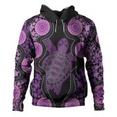 Australia Hoodie - Aboriginal Art Purple Turtle Inspired