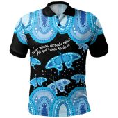 Australia Polo Shirt - Aboriginal Pink Butterflies Art Inspired