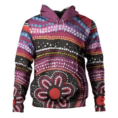 Australia Aboriginal Inspired Hoodie - Aboriginal Inspired Color Dot Painting
