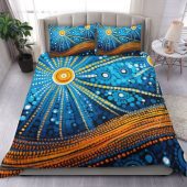 Australia Dreaming Aboriginal Bedding Set - Aboriginal Culture Indigenous Dot Painting Inspired Bedding Set
