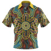 Australia Aboriginal Polo Shirt - Aboriginal Dot Art Color Inspired Polo Shirt
