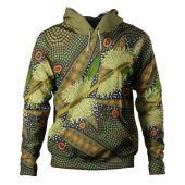 Australia Flowers Aboriginal Hoodie - Aboriginal Dot Art Of Australian Native Flower Hakea Sericea Hoodie