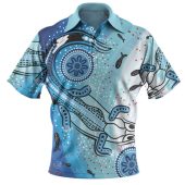 Australia Polo Shirt - Aboriginal Inspired Dot Patterns & Flags , Crocodile