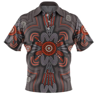 Australia Dot Painting Inspired Aboriginal Polo Shirt - Aboriginal Dot Indigenous Art Inspired Polo Shirt