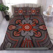 Australia Aboriginal Inspired Bedding Set - Indigenous Beach Dot Painting Art