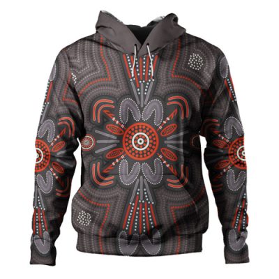 Australia Aboriginal Inspired Hoodie - Indigenous Turtle Dot Painting Art