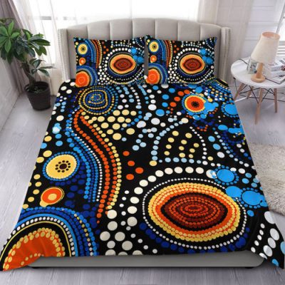 Australia Aboriginal Bedding Set - Aboriginal Dreamtime Art Pattern Bedding Set
