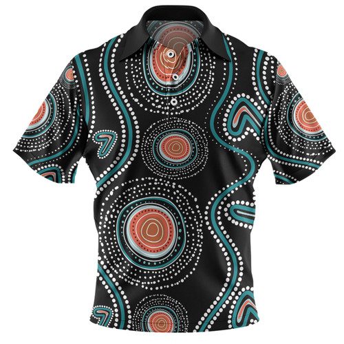 Australia Dot Painting Inspired Aboriginal Polo Shirt - Aboriginal Green Dot Patterns Art Painting Polo Shirt Australia Dot Painting Inspired Aboriginal Polo Shirt - Aboriginal Green Dot Patterns Art Painting Polo Shirt
