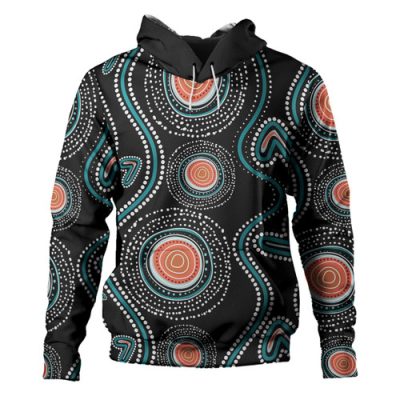 Australia Dot Painting Inspired Aboriginal Hoodie - Aboriginal Dot Pattern Painting Art Hoodie