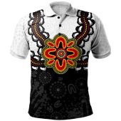Australia Polo Shirt Aboriginal Inspired Symbol Pattern