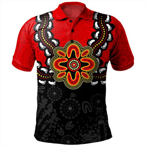 Australia Polo Shirt Aboriginal Inspired Symbol Pattern Australia Polo Shirt Aboriginal Inspired Symbol Pattern