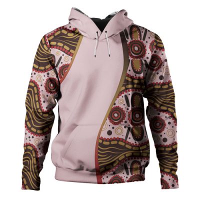 Australia Aboriginal Custom Hoodie - Aboriginal Inspired With Pink Background Hoodie