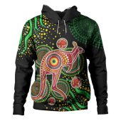 Australia Kangaroo Aboriginal Custom Hoodie - Aboriginal Plant With Kangaroo Colorful Art Hoodie