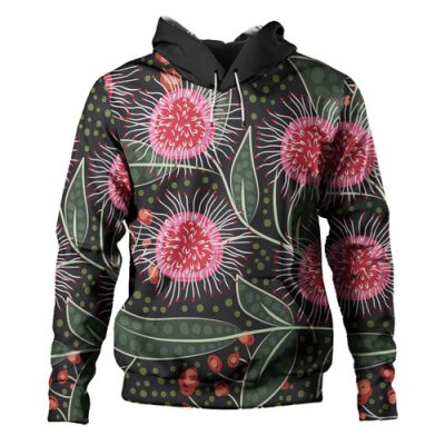 Australia Aboriginal Hoodie - Australian Hakea Flowers Painting In Aboriginal Style Hoodie