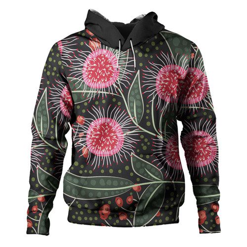 Australia Aboriginal Hoodie - Australian Hakea Flowers Painting In Aboriginal Style Hoodie Australia Aboriginal Hoodie - Australian Hakea Flowers Painting In Aboriginal Style Hoodie