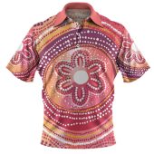 [Custom] Australia Polo Shirt- Aboriginal Inspired Style & Flag, Dot Painting