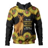 Australia Kangaroo Aboriginal Custom Hoodie - Aboriginal Sunflowers With Kangaroo Be The Strongest Dot Painting Art Hoodie