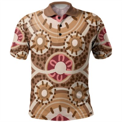 Australia Aboriginal Polo Shirt - Aboriginal Dot Art Style Painting Inspired Polo Shirt