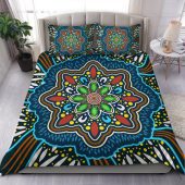 Australia Bedding Set Aboriginal Big Flowers In Dot Painting Inspired