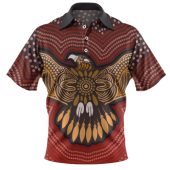 Australia Eagle Aboriginal Polo Shirt - Aboriginal Eagles With Feathers Aboriginal Dot Art Painting Polo Shirt