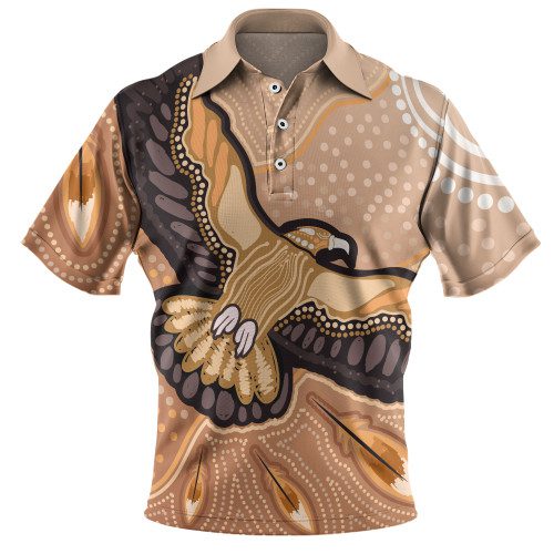 Australia Eagle Aboriginal Polo Shirt - Aboriginal Eagles With Feathers Aboriginal Dot Art Painting Polo Shirt Australia Eagle Aboriginal Polo Shirt - Aboriginal Eagles With Feathers Aboriginal Dot Art Painting Polo Shirt