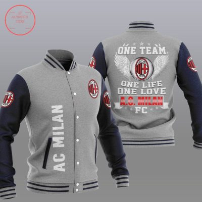 AC Milan Grey One Team Baseball Jacket