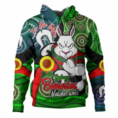 South Sydney Rabbitohs Custom Hoodie - Rabbitohs Bunnies Naidoc Week For Our Elders With Dot Bunnies Sport Style Hoodie