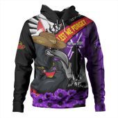 Adelaide Crows Hoodie ANZAC Day Honor Purple Valor And Spirit