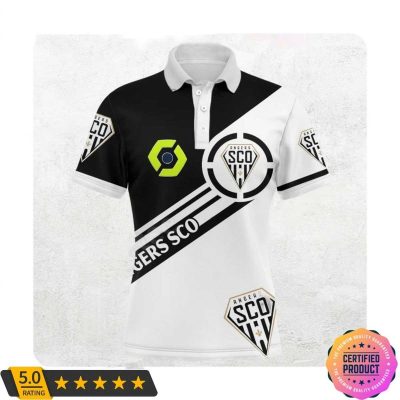 Angers SCO Ligue 1 Black White Polo Shirt